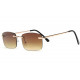 Lunettes de Soleil Rectangles Marron Dore Femme et Homme Saky LUNETTES SOLEIL Eye Wear