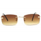 Lunettes de Soleil Rectangles Marron Dore Femme et Homme Saky LUNETTES SOLEIL Eye Wear