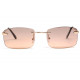 Lunette de Soleil Rectangulaire Marron Clair Dore Femme et Homme Saky LUNETTES SOLEIL Eye Wear