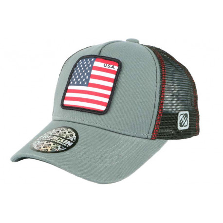 Casquette Enfant Gris Vert Fashion Trucker Baseball USA 6 à 12 ans ANCIENNES COLLECTIONS divers