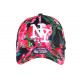 Casquette NY Noire et Rouge Fleurs Fashion Baseball Capri ANCIENNES COLLECTIONS divers