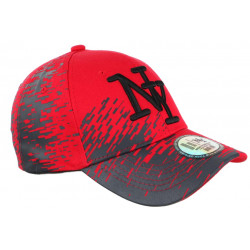 Casquette NY Rouge et Grise City Fashion Baseball Noryk CASQUETTES Hip Hop Honour