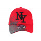 Casquette NY Rouge et Grise City Fashion Baseball Noryk CASQUETTES Hip Hop Honour