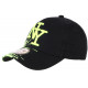 Casquette NY Noire et Jaune Fluo City Fashion Baseball Noryk CASQUETTES Hip Hop Honour