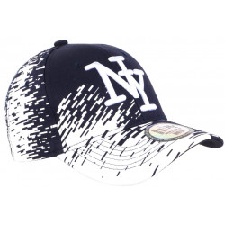 Casquette NY Bleu Marine Tags Blancs City Fashion Baseball Noryk CASQUETTES Hip Hop Honour