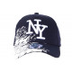 Casquette NY Bleu Marine Tags Blancs City Fashion Baseball Noryk CASQUETTES Hip Hop Honour