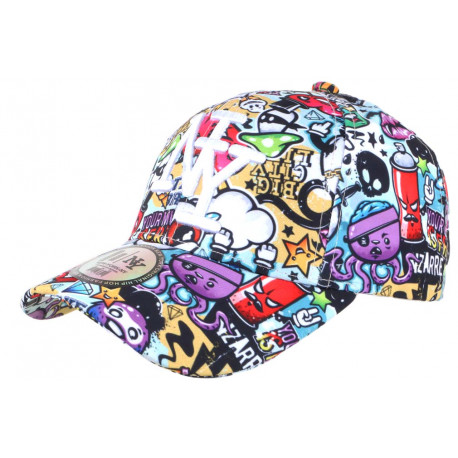 Casquette Enfant NY Blanche et Bleue Fashion Baseball Big City de 7 à 11 ans ANCIENNES COLLECTIONS divers