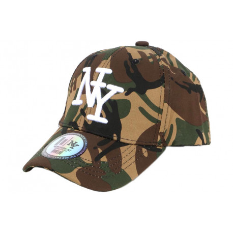 Casquette NY Enfant Militaire Armée Marron et Kaki Kaptyn 7 à 12 ans Casquette Enfant Hip Hop Honour