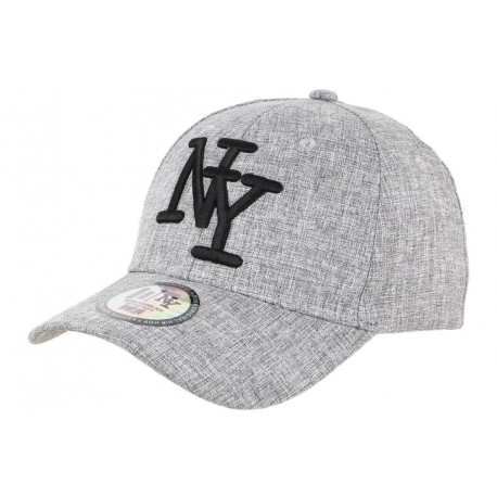 Casquette Enfant Grise Denim et Lin Baseball NY Laxy de 6 a 11 ans Casquette Enfant Hip Hop Honour