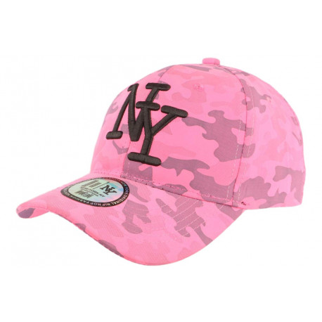 Casquette NY Militaire Rose Fluo et Noire Fashion Baseball Kaska ANCIENNES COLLECTIONS divers