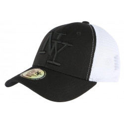 Casquette Filet NY Noire et Blanche Baseball Trucker Gybz CASQUETTES Hip Hop Honour