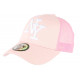 Casquette NY Rose Clair Filet Blanc Trucker Baseball Classe Gybz ANCIENNES COLLECTIONS divers