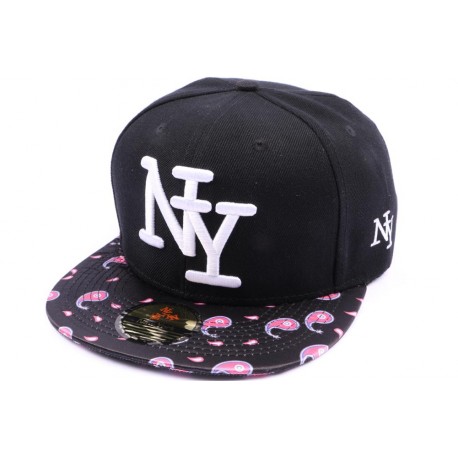 Snapback Ny Noir et rose visière imprimée ANCIENNES COLLECTIONS divers