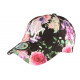 Casquette Enfant Noire Fleurs Vieux Rose NY Baseball Bora de 7 à 12 ans ANCIENNES COLLECTIONS divers