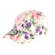 Casquette Enfant Blanche Fleurs Rose et Violettes NY Baseball Bora de 7 à 12 ans ANCIENNES COLLECTIONS divers