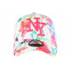 Casquette NY Blanche et Rose à Fleurs Baseball Fashion Bali CASQUETTES Hip Hop Honour