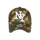 Casquette NY camouflage militaire Kaki et marron Baseball Kaptyn CASQUETTES Hip Hop Honour