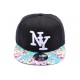 Casquette Snapback NY Noir avec visière imprimée florale ANCIENNES COLLECTIONS divers