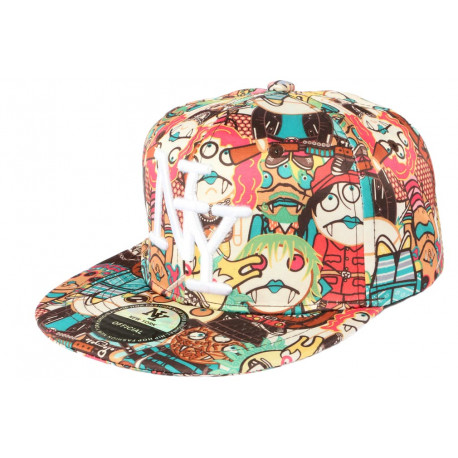 Casquette Enfant Manga Blanche Orange SnapBack NY Garçon Fille 7 a 11 ans ANCIENNES COLLECTIONS divers