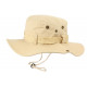 Chapeau Bob Safari Beige Marron Clair Lien Serrage et Protege Nuque Bob Safari Nyls Création