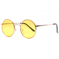 Lunettes de Soleil Ronde Jaune et Doree tendance Obladi LUNETTES SOLEIL Eye Wear