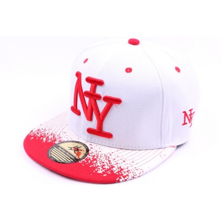 Snapback NY blanche et rouge façon Tag ANCIENNES COLLECTIONS divers