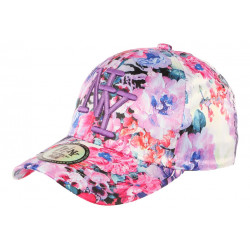 Casquette NY Violette et Rose a Fleurs Baseball Fashion Spring ANCIENNES COLLECTIONS divers