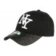 Casquette Baseball Femme Strass Argent et Noir Baseball NY Etoyl ANCIENNES COLLECTIONS divers