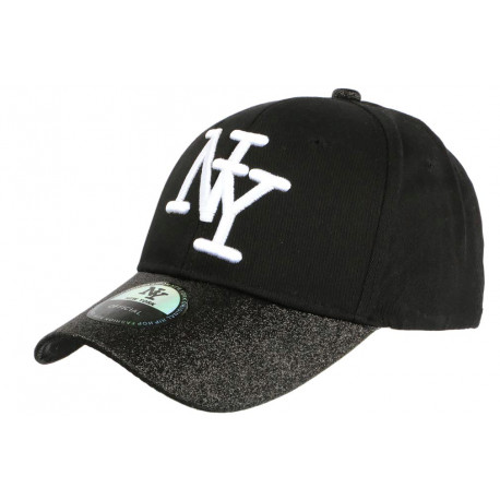 Casquette Baseball Femme Strass Argent et Noir Baseball NY Etoyl ANCIENNES COLLECTIONS divers