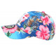 Casquette Enfant Bleue Fleurs Roses Tropicales Baseball NY Hawai de 7 a 12 ans Casquette Enfant Hip Hop Honour