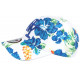 Casquette NY Blanche et Bleue a Fleurs Tropicales Baseball Hawai ANCIENNES COLLECTIONS divers