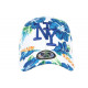 Casquette Enfant Blanche Fleurs Bleues Tropicales Baseball NY Hawai de 7 a 12 ans ANCIENNES COLLECTIONS divers