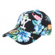 Casquette NY Noire et Bleue a Fleurs Exotiques Baseball Hawai ANCIENNES COLLECTIONS divers