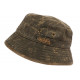 Chapeau Bob Von Dutch Marron Coton Esprit Cuir Vintage BOB VON DUTCH