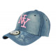 Casquette NY Bleu et Rose Denim Jeans Tendance Baseball Chyca ANCIENNES COLLECTIONS divers