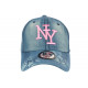 Casquette NY Bleu et Rose Denim Jeans Tendance Baseball Chyca ANCIENNES COLLECTIONS divers