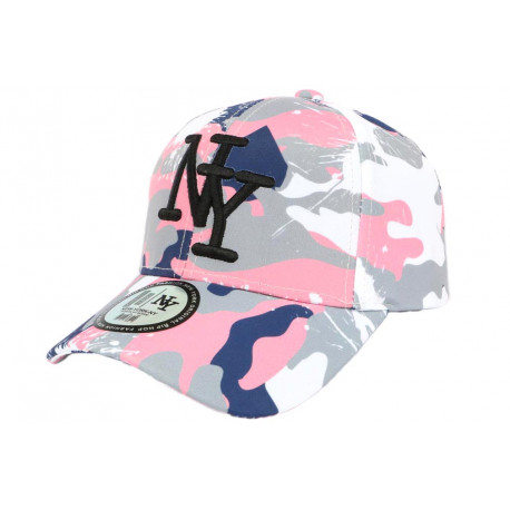 Casquette Enfant Camouflage Rose et Bleue Baseball NY Militaire Marchy 7 a 12 ans ANCIENNES COLLECTIONS divers