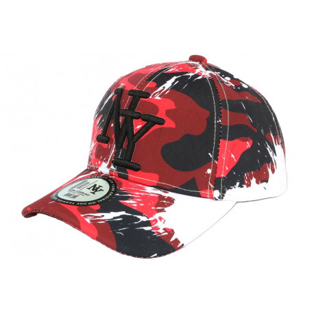 Casquette Enfant Camouflage Rouge et Noire Baseball NY Militaire Marchy 7 a 12 ans ANCIENNES COLLECTIONS divers