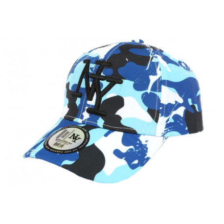 Casquette Enfant Camouflage Bleue et Blanche Baseball NY Militaire Marchy 7 a 12 ans ANCIENNES COLLECTIONS divers