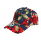 Casquette Enfant bleue Fleurs Rouges Baseball NY Bora de 7 à 12 ans ANCIENNES COLLECTIONS divers