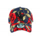 Casquette Enfant bleue Fleurs Rouges Baseball NY Bora de 7 à 12 ans ANCIENNES COLLECTIONS divers