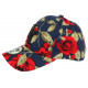 Casquette Enfant bleue Fleurs Rouges Baseball NY Bora de 7 à 12 ans ANCIENNES COLLECTIONS divers