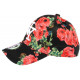 Casquette Enfant Noire Fleurs Rouges Baseball NY Bali de 7 à 12 ans ANCIENNES COLLECTIONS divers