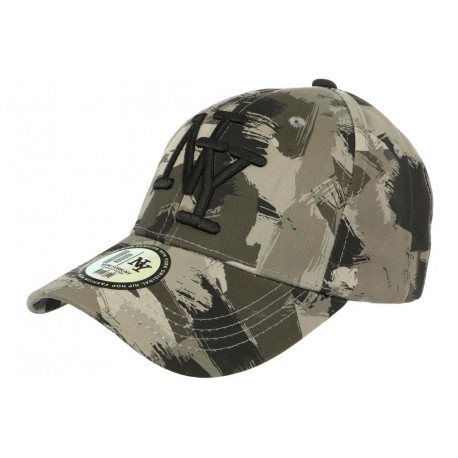 Casquette NY Camouflage Armee Fashion Grise et Noire Baseball Warry CASQUETTES Hip Hop Honour