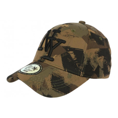 Casquette NY Camouflage Armee Fashion Marron Kaki et Noire Baseball Warry CASQUETTES Hip Hop Honour