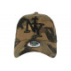 Casquette NY Camouflage Armee Fashion Marron Kaki et Noire Baseball Warry CASQUETTES Hip Hop Honour