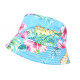 Chapeau Bob Bleu Ciel Fleurs Rouges Tropicales Hawai Fashion BOB Hip Hop Honour