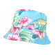 Chapeau Bob Bleu Ciel Fleurs Rouges Tropicales Hawai Fashion BOB Hip Hop Honour