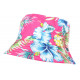 Chapeau Bob Rose Fleurs Bleues et Jaunes Tropicales Hawai Tendance BOB Hip Hop Honour