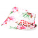 Chapeau Bob Blanc Fleurs Roses et Vertes Tropicales Hawai Tendance BOB Hip Hop Honour